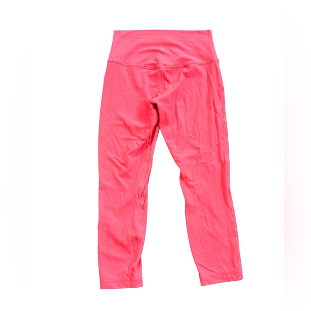 Lululemon - Vibrant Pink Cropped Leggings - Worn Once - Women's Size 8 - Picture 2 of 3